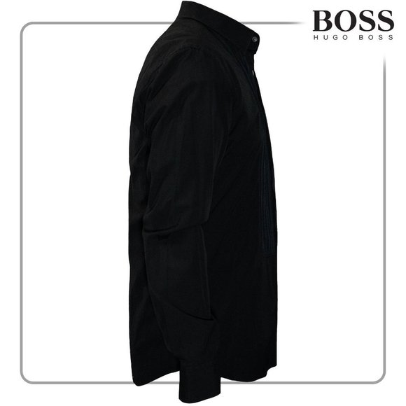 Hugo Boss Men's Black Tuxedo Shirt (size 42) - Picture 2 of 5